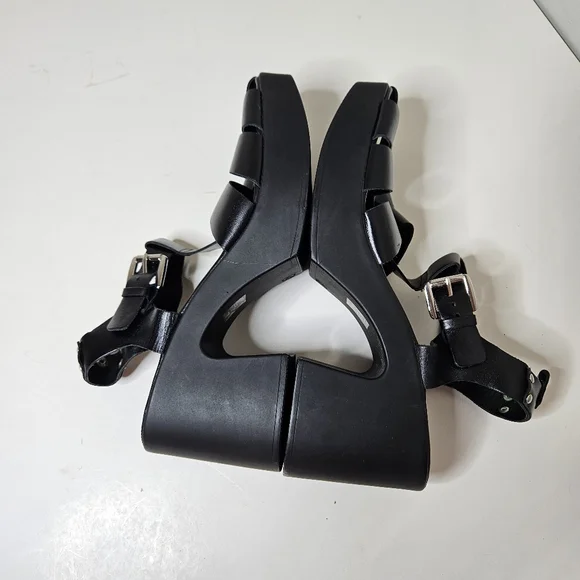 Free People Pacific Platform Fishermen Heel Sandal Black 40 10 9.5 - Picture 6 of 9